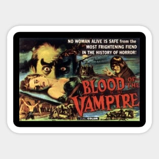 Classic Horror Movie Lobby Card - Blood of the Vampire Sticker